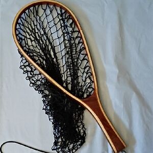Vintage Wooden Fishing Net Home Decor Wooden Handle Black Net